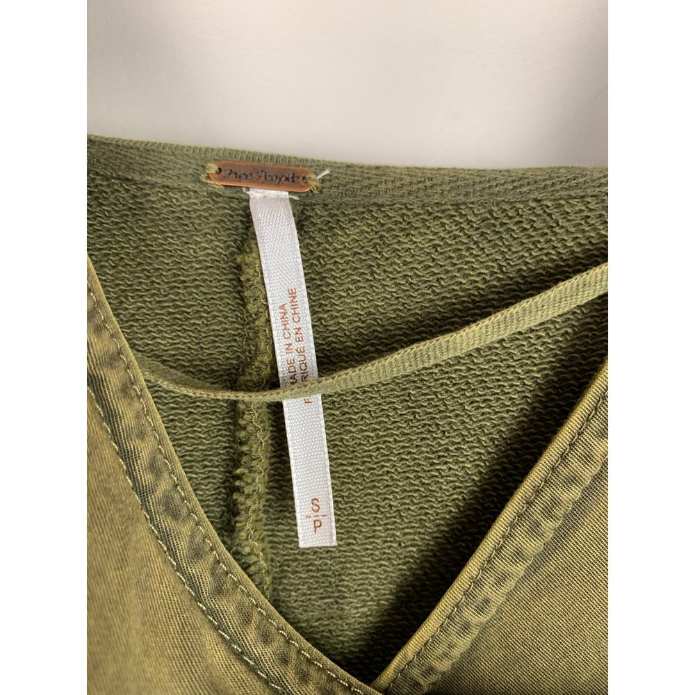 Free People C'Mon Hooded Cardigan Jacket Olive Green Oversized Pockets Women's S - Picture 9 of 11